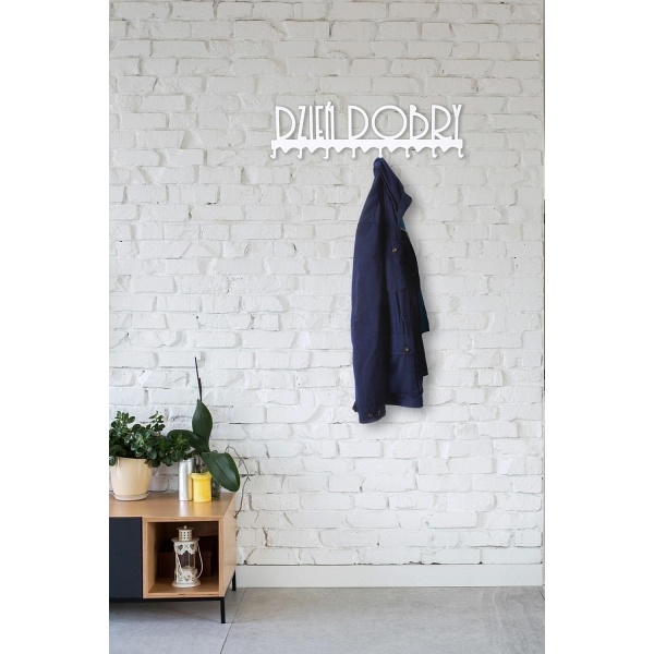 Wieszak ścienny Dzień dobry 02 biały - Intesi